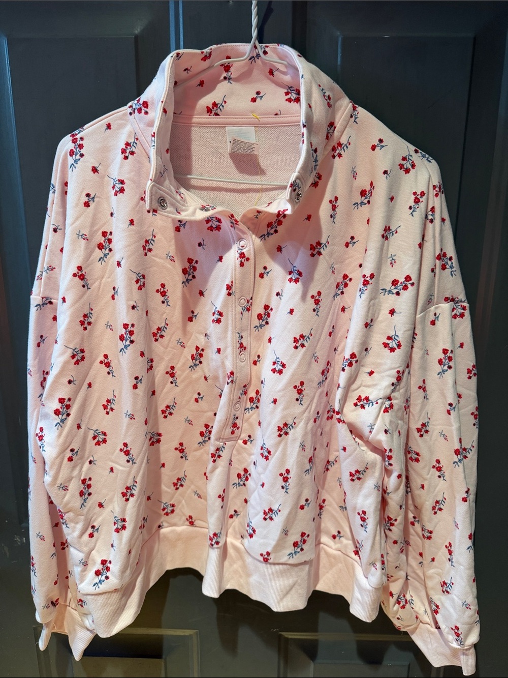 all in motion Light Pink Floral Teddy Pullover Jacket